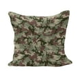 thumbnail image 1 of Camo Fluffy Throw Pillow Cushion Cover, Illustrated Green Camouflage in Forest Colors Hunter Theme, Decorative Square Accent Pillow Case, 24" x 24", Dark Green Army Green, by Ambesonne, 1 of 5