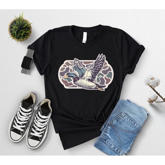 Camo Flying Mallard Bird Old School Camo Shirt, Duck Hunting Lover Dad Tee,Hunting Season Shirt, Duck Lover Shirt,Camo Flying Duck Men Shirt Tshirt All Size S-5XL