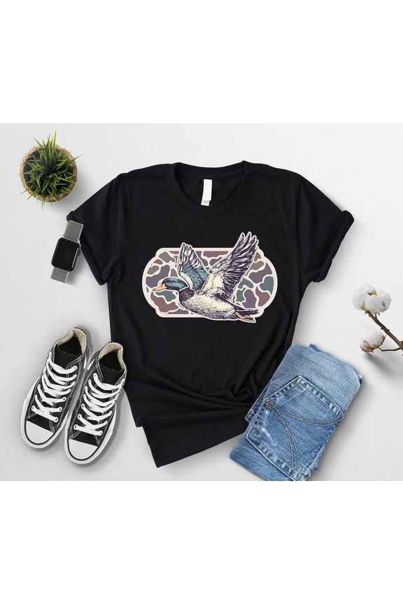 Camo Flying Mallard Bird Old School Camo Shirt, Duck Hunting Lover Dad Tee,Hunting Season Shirt, Duck Lover Shirt,Camo Flying Duck Men Shirt Tshirt All Size S-5XL