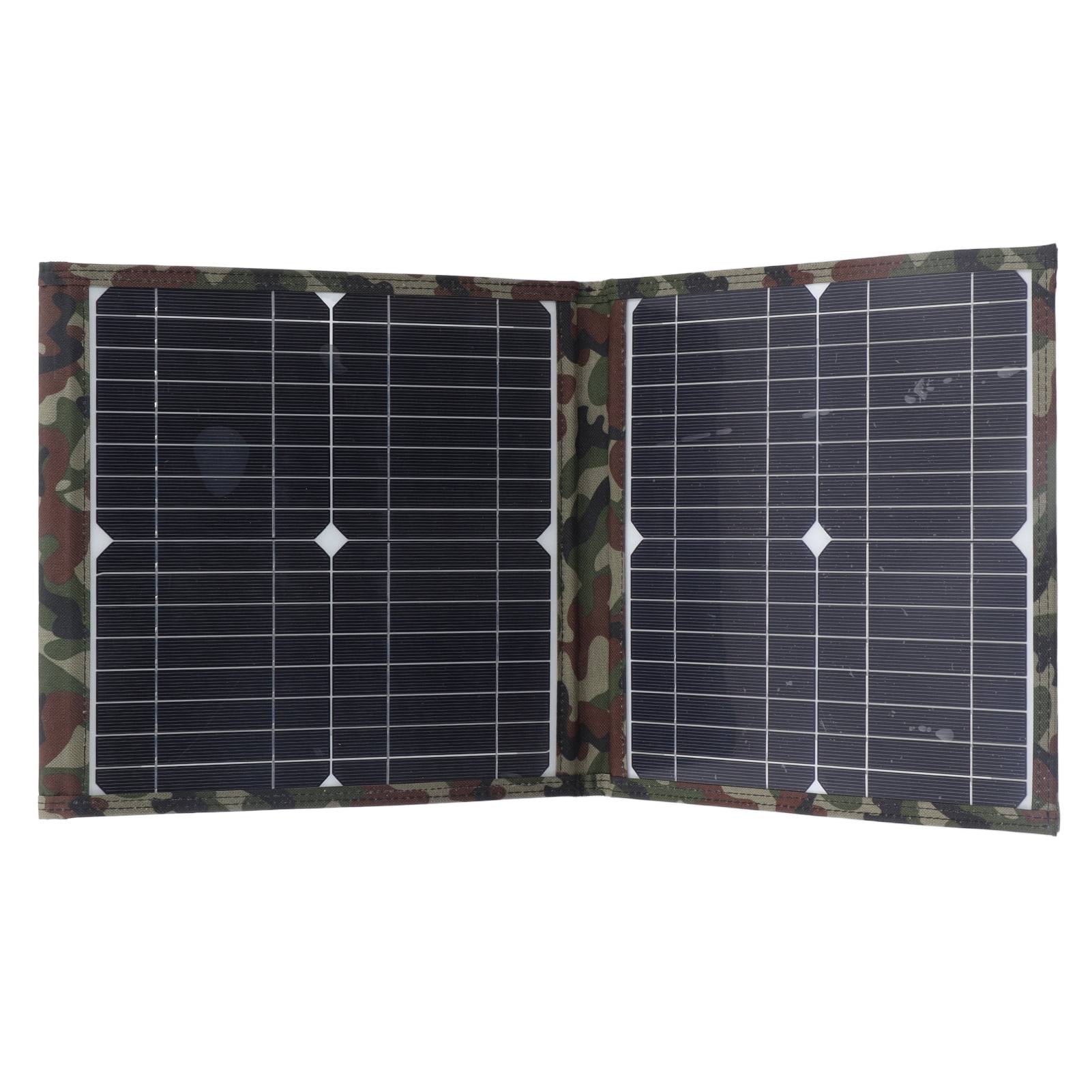 Camo Foldable Solar Panel 18V 36W, Monocrystalline Silicon, Energy Saving Portable Solar Panel Charger for RVs, Greenhouses, Tree Houses - Includes Battery Clip, Car Charger, DC Line, USB Junction