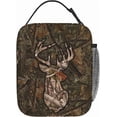 thumbnail image 1 of Camo Forest Camouflage Deer Insulated Lunch Box for Women Men, Portable Lunch Bag Reusable Cooler Tote for Office Work Travel Picnic Camping Beach, 1 of 10