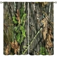 thumbnail image 1 of Camo Forest Curtains,Camouflage Tree Conifer Oak Branches Leaves Mossy Hunting Lodge Camp Cabin Theme Windows Curtain for Bedroom Living Room Home Decor 42x63in Blackout, 1 of 6