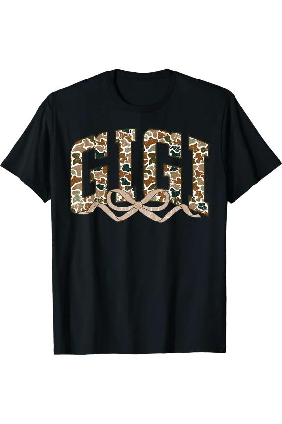 Camo GiGi Coquette Bow Camouflage Grandma Hunting T-Shirt
