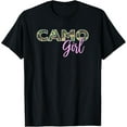 thumbnail image 1 of Camo Girl Pink Letters Script Girly T-Shirt, 1 of 4