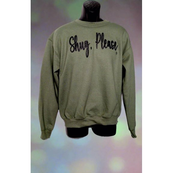 Camo Green with Black Glitter Show Your Southern Objection with Shug, Please (R) Unisex Crew Neck Sweatshirt (Copy)