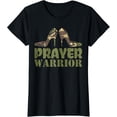 thumbnail image 1 of Camo Heels Prayer Warrior Faith God Jesus Christian Women T-Shirt, 1 of 4