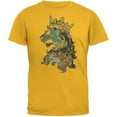 thumbnail image 1 of Camo Heraldic Lion Gold Adult T-Shirt - Small, 1 of 1