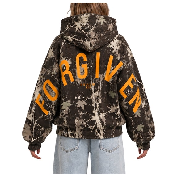 Camo Hoodie Womens Forgiven Hoodie Christian Sweatshirt Fleece Pullover Top
