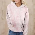 thumbnail image 1 of Camo Hoodie Womens Maple Leaf Printed Oversized Hooded Sweatshir Casual Long Sleeve Pullover Top with Pocket Light Pink L, 1 of 5