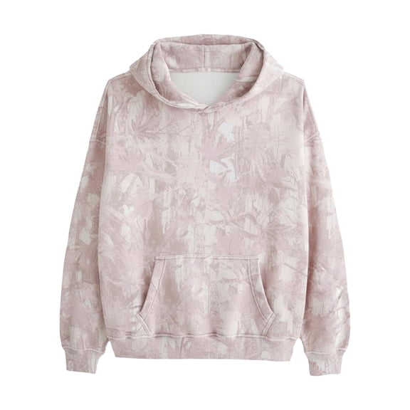 Camo Hoodie for Womens Maple Leaf Print Long Sleeve Sweatshirts Oversized Camouflage Lightweight Fall Casual Pullover