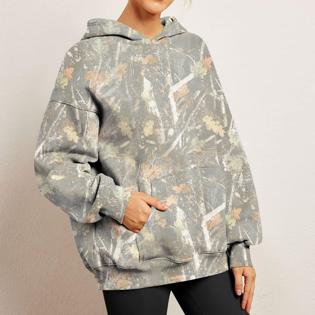 Camo Sweater Women Womens Camo Hoodie Maple Leaf Printed