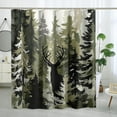 thumbnail image 1 of Camo Hunting Deer Shower Curtain Camouflage Woodland Shower Curtains Rustic Forest Cabin Farmhouse Themed Bathroom Decor Polyester Fabric-72" x 72", 1 of 6