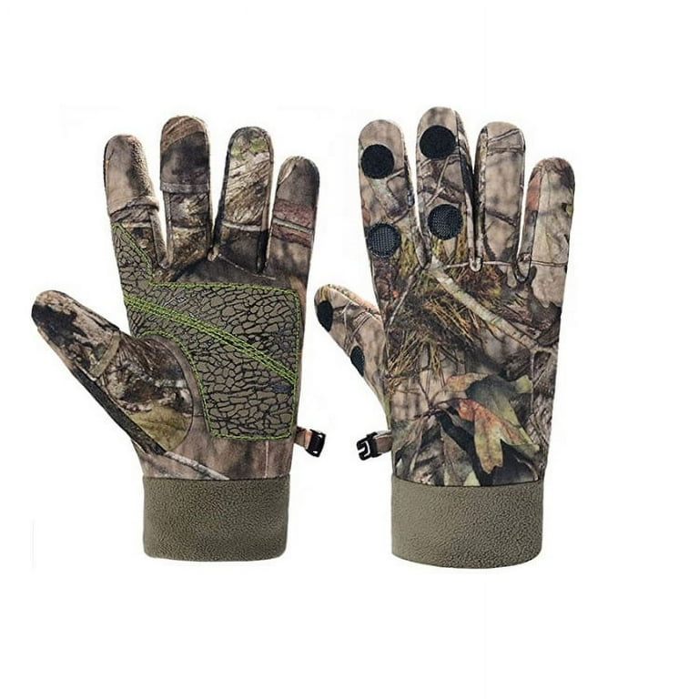 Camo Hunting Gloves Lightweight Pro Anti-Slip Shooting Gloves Waterproof  Warm Glove with Trigger Finger Outdoor Hunting Camouflage Gear Archery