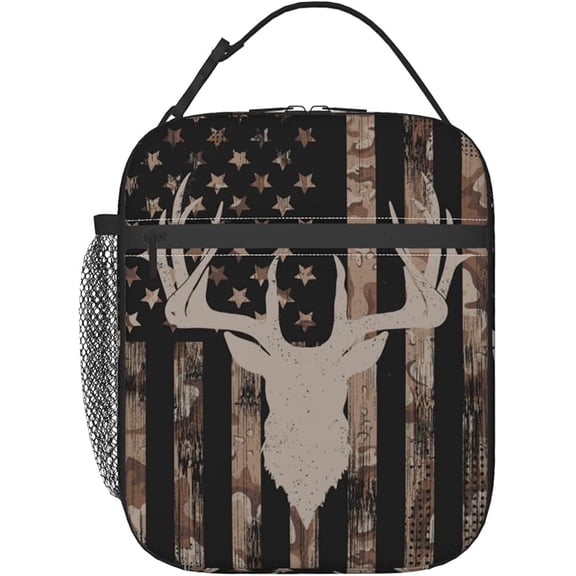 Camo Hunting Lunch Box Insulated Reusable Lunch Bag Cooler Bag For Women Men Work Picnic Hiking