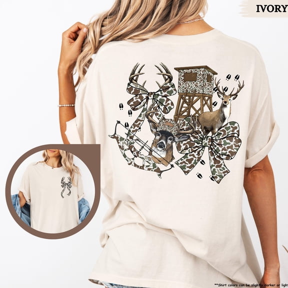 Camo Hunting Season Shirt Camo Bow Hunting Shirt Deer Camo Coquette Shirt Hunting Lover Gi