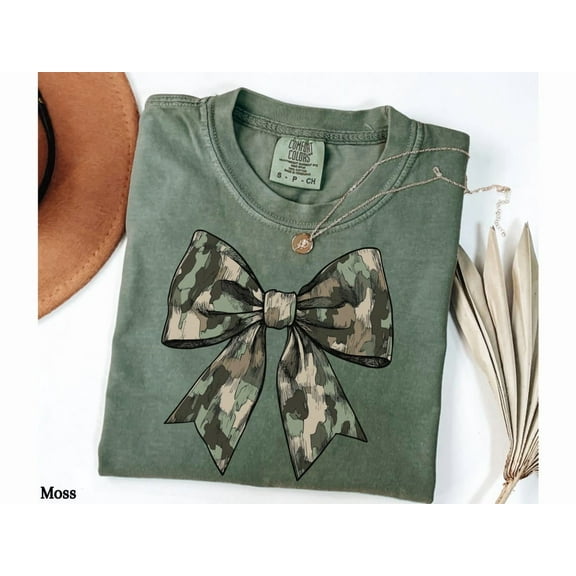 Camo Hunting Shirt, Camo Coquette Bow Shirt, Duck Hunting Shirt, Old School Camo Shirt, Women'S Camouflage Bow Shirt, Duck Hunting Shirt SWEATSHIRT All Size S-5XL