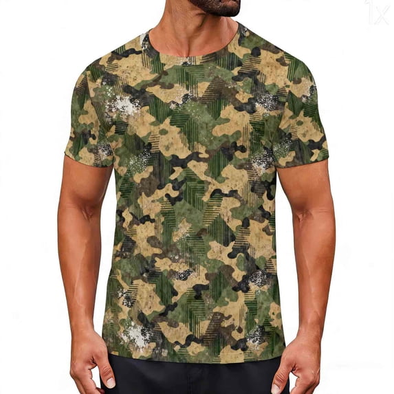 Camo Hunting Short Sleeve Shirt for Men - Lightweight Performance Stretchable Tee with 4-Way Stretch