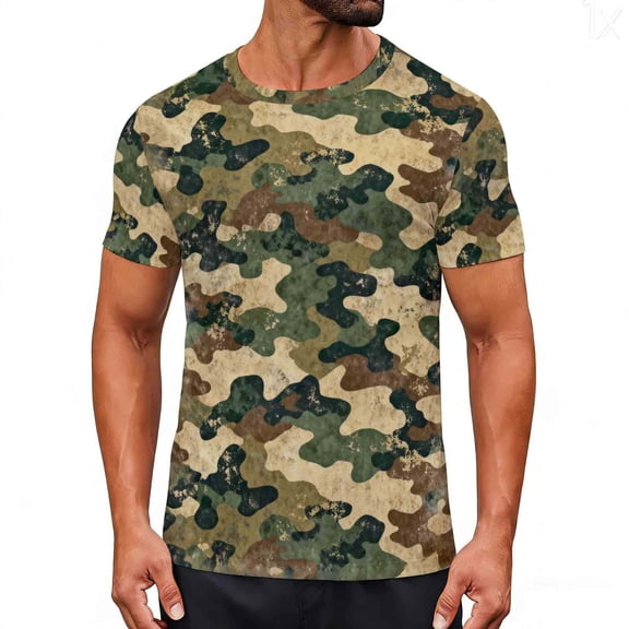 Camo Hunting Short Sleeve Shirt for Men - Lightweight Performance Stretchable Tee with 4-Way Stretch