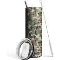 thumbnail image 1 of Camo Hunting Tumbler, 20oz Skinny Vacuum Insulated Travel Mug with Straw – Ideal Coffee Cup & Birthday Gift for Women, 1 of 6