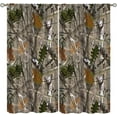 thumbnail image 1 of Camo Hunting Windows Curtains, Forest Camouflage Oak Branches Leaves Mossy Hunting Lodge Camp Cabin Theme Windows Door Curtain for Bedroom 52x63in Blackout, 1 of 6