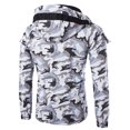 thumbnail image 1 of Camo Jackets for Men Zip Up Windproof Military Combat Fleece Line Outerwear Outdoor Drawstring Hooded Thick Warm Winter Camouflage Coat Size-M, 1 of 3