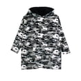 thumbnail image 1 of Camo Kids Oversized Fleece Lounge Blanket Hoodie Gray One Size, 1 of 3