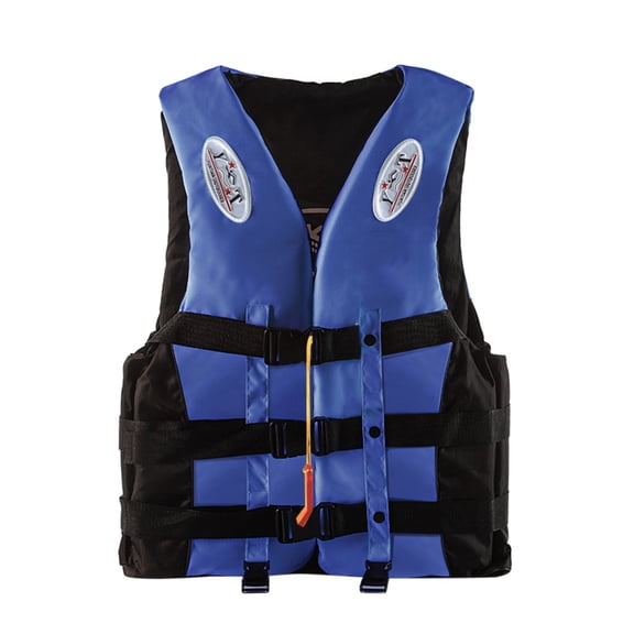 Camo Life Jacket with Adjustable Straps for Hunting Fishing Outdoor Sports and Water Safety Blue M