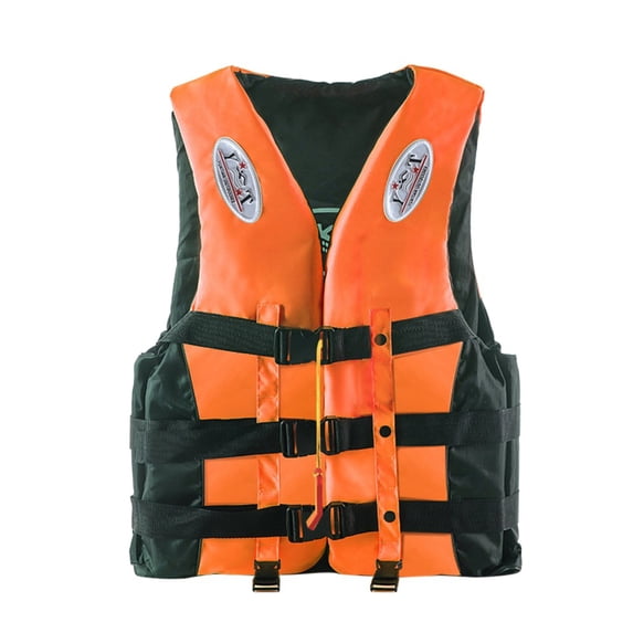 Camo Life Jacket with Adjustable Straps for Hunting Fishing Outdoor Sports and Water Safety Orange M