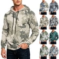 thumbnail image 1 of Camo Light Weight Hoodies Men Oversized Graphic Workout Sweatshirt Men Long Sleeve Pullover with Pockets Army Green 3XL, 1 of 7
