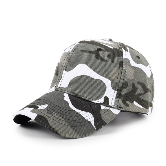 Camo Low Profile Cap – Adjustable Rugged Outdoor Baseball Hat Gray