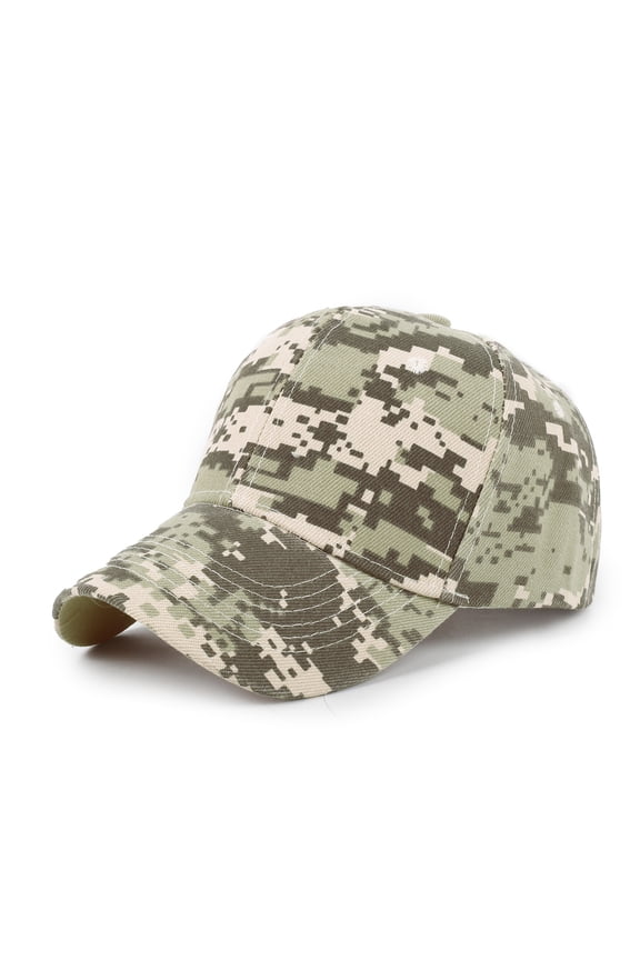 Camo Low Profile Cap – Adjustable Rugged Outdoor Baseball Hat Green