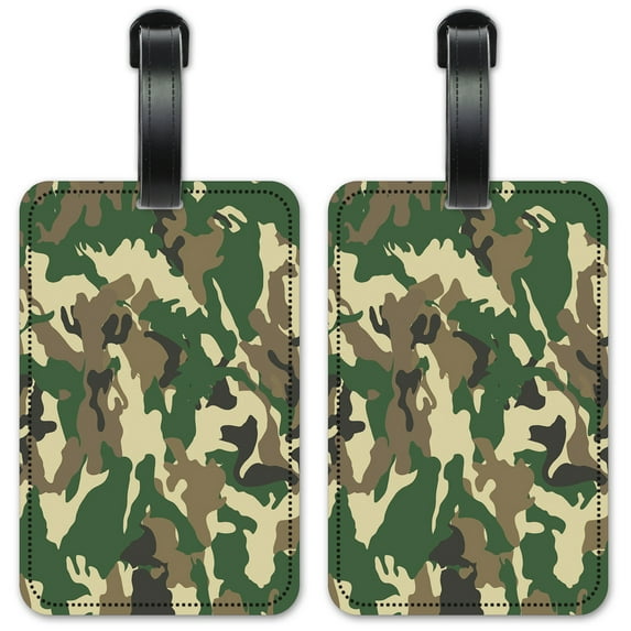 Camo - Luggage ID Tags / Suitcase Identification Cards - Set of 2