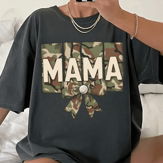 Camo Mama Bow Graphic Tee
