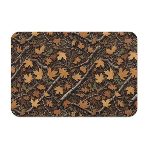 Camo and Maple Brown Pattern Diatomite Bath Mat, Shower Floor Mat with ...