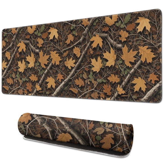 Camo and Maple Brown Pattern Extended Large Mouse Pad, Desk Protector ...
