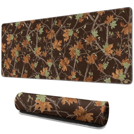 Camo and Maple Brown Pattern Extended Large Mouse Pad, Gaming Desk Pad ...