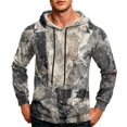 thumbnail image 1 of Camo Men's Athletic Hoodies Loose Fit Graphic Outdoor Hooded Sweatshirt Men Long Sleeve Drawstring Hood with Pockets Coffee 3XL, 1 of 7