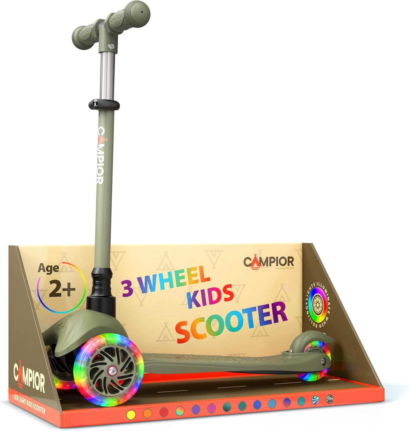Yellow Mini 3 Wheel Scooter for Kids – Lean-to-Steer Kick Scooter 