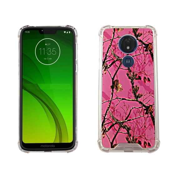 Camo Mozy Case for Motorola G7 power 6.2'' 4 Cushion Corners TPU Bumper + Hard Acrylic Back Shockproof Scratch-Resistant Cover for Girls Women Teen