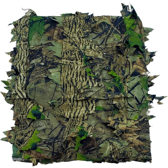 Camo Netting 3D Leafy Camouflage Net for Hunting, Tree Stands Concealment, Traping, Sunshade, Decoration, Shooting, Paint Ball and More, 5 ft X 12 ft (Green Leaf)