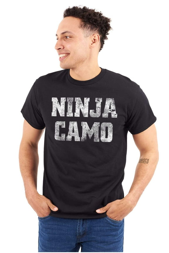 Camo Ninja Funny Humor Novelty Men's Graphic T Shirt Tees Brisco Brands L