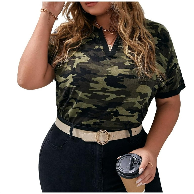 Women's camo shirt walmart online