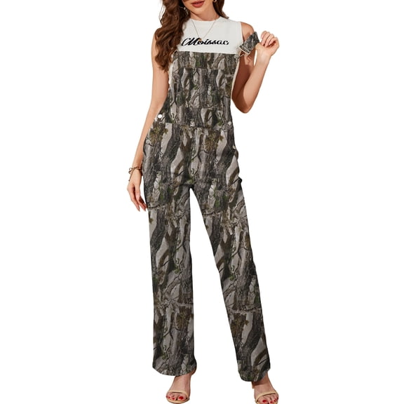 Camo Overalls for Women Loose Fit Fashion Jumpsuits Straight Leg Pants Camouflage Bibs Coveralls Hunting Clothes