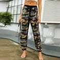 Camo Pants Women Elastic Waistband Camo Yoga Leggings Sequin Pants