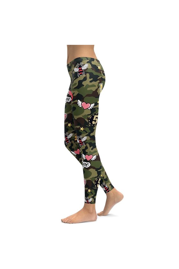 Camo Patch Leggings Size: M for Women | FIERCEPULSE