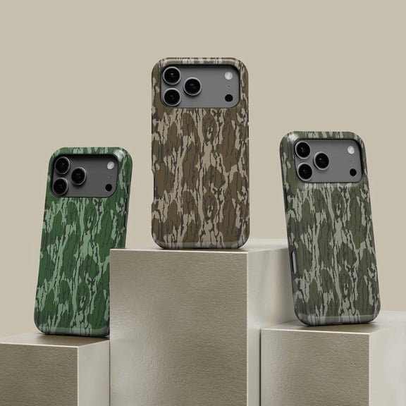 Camo Pattern Tough Phone Case, Outdoor Camouflage Dual Layer Shock Absorbing Protective Hard Shell Cover, Compatible with iPhone 18 Pro
