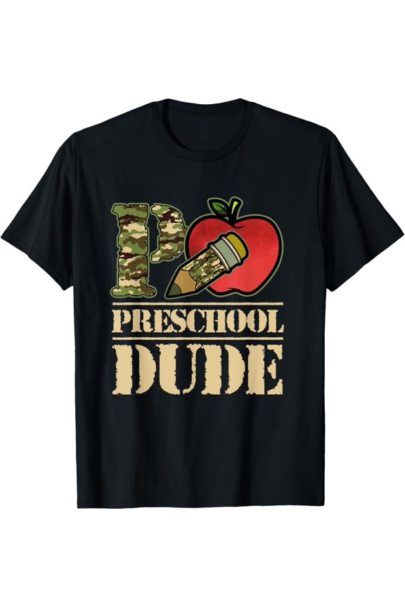 Camo Pencil Preschool Dude Student First Day Of School Adult T-shirt