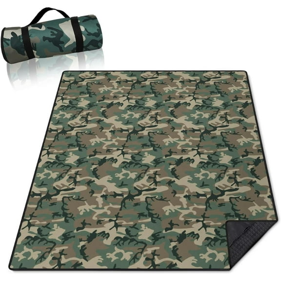 Camo Picnic Blankets Waterproof Foldable60’‘x80'''', Portable Outdoor Picnic Mat Water Resistant for Grass,Padded Lawn & Park Blanket for Camping,Hunting Gifts for Men