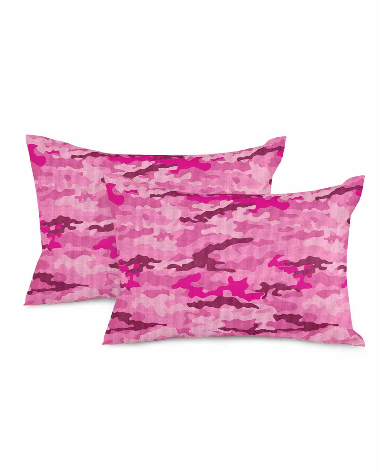 Camo Pink 12x20 Pillow Covers Set of 2, Cool Decorations Outdoor Throw