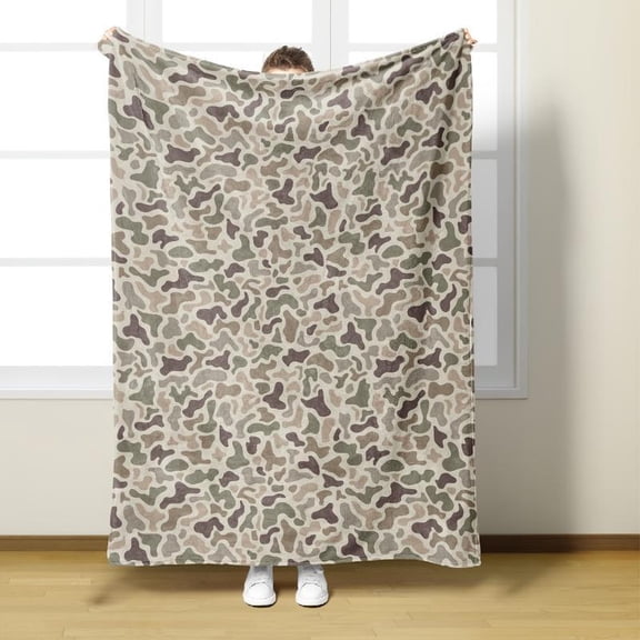 Camo Print Outdoor Blanket Ultra Soft Lightweight Fabric Essential For AC Rooms Camping Trips Home Office Use Versatile All Scenario Comfort Machine Washable Multi Functional Gear warm cozy